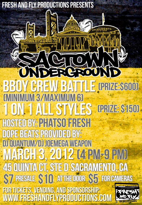 Sactown Underground | Bboy Crew and All Styles Battle poster