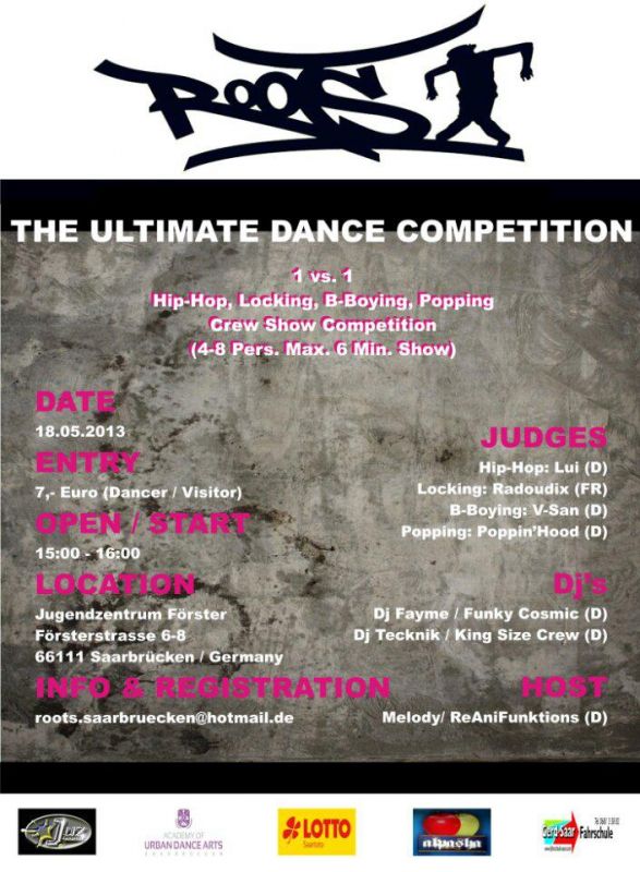 ROOTS MId-West Germany 2013 The Ultimate Dance Competition poster