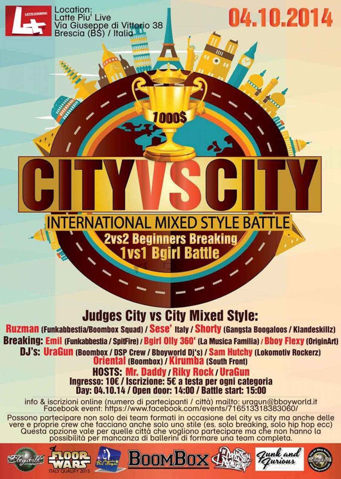 City vs City: Mixed Style & 2 vs 2 Beginners & 1vs1 Bgirls Open poster