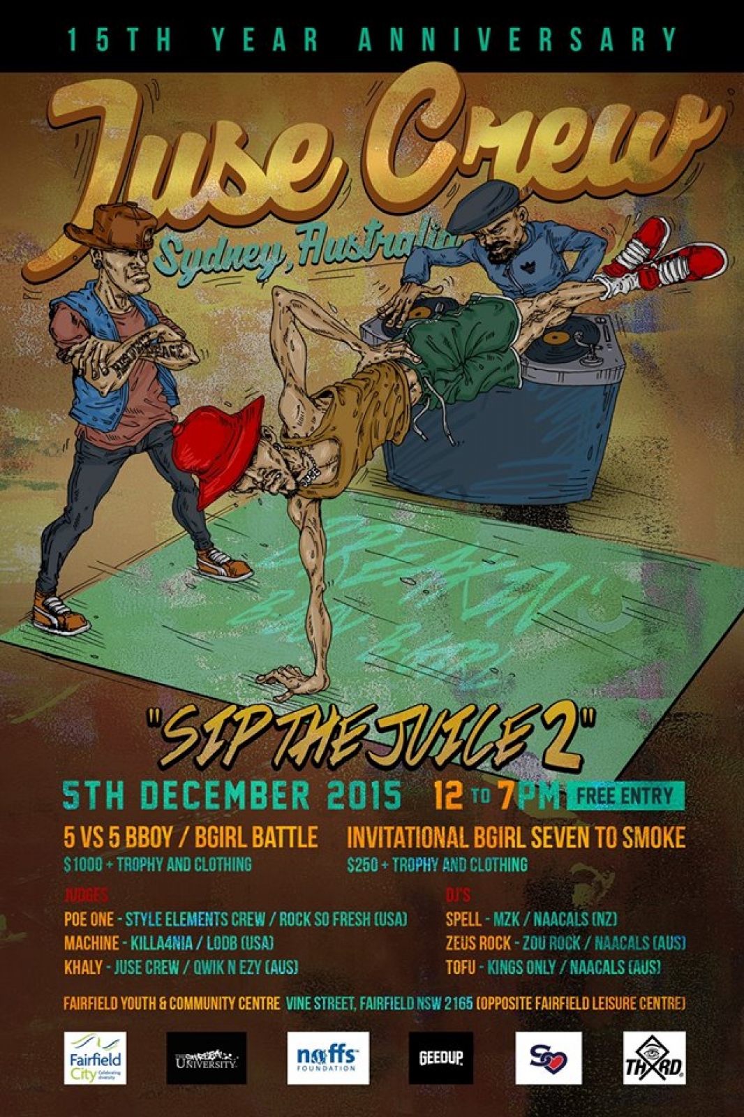 JUSE CREW 15TH YEAR ANNIVERSARY JAM poster