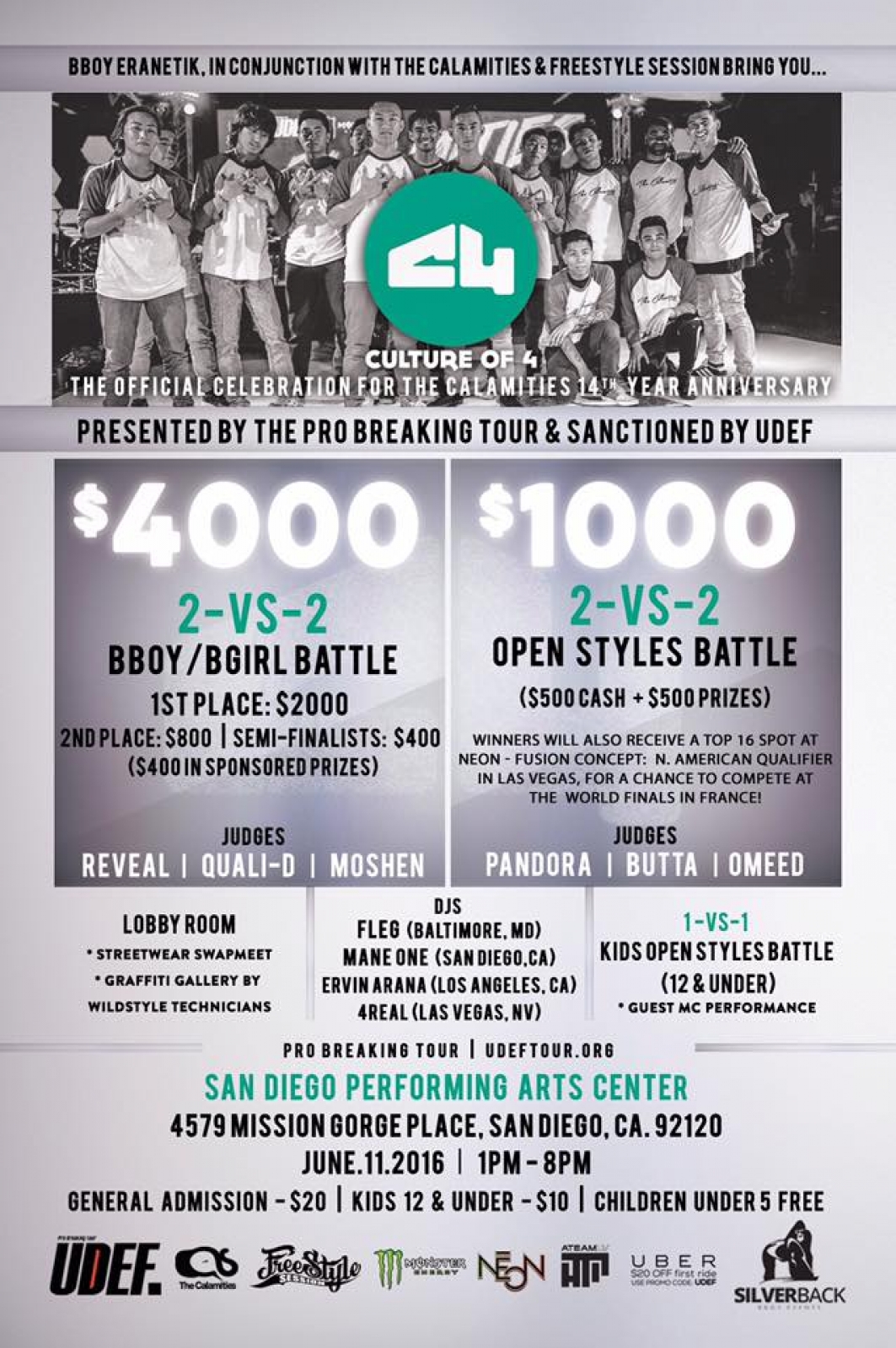 CULTURE OF 4 - Hip Hop Festival / Pro Breaking Tour poster