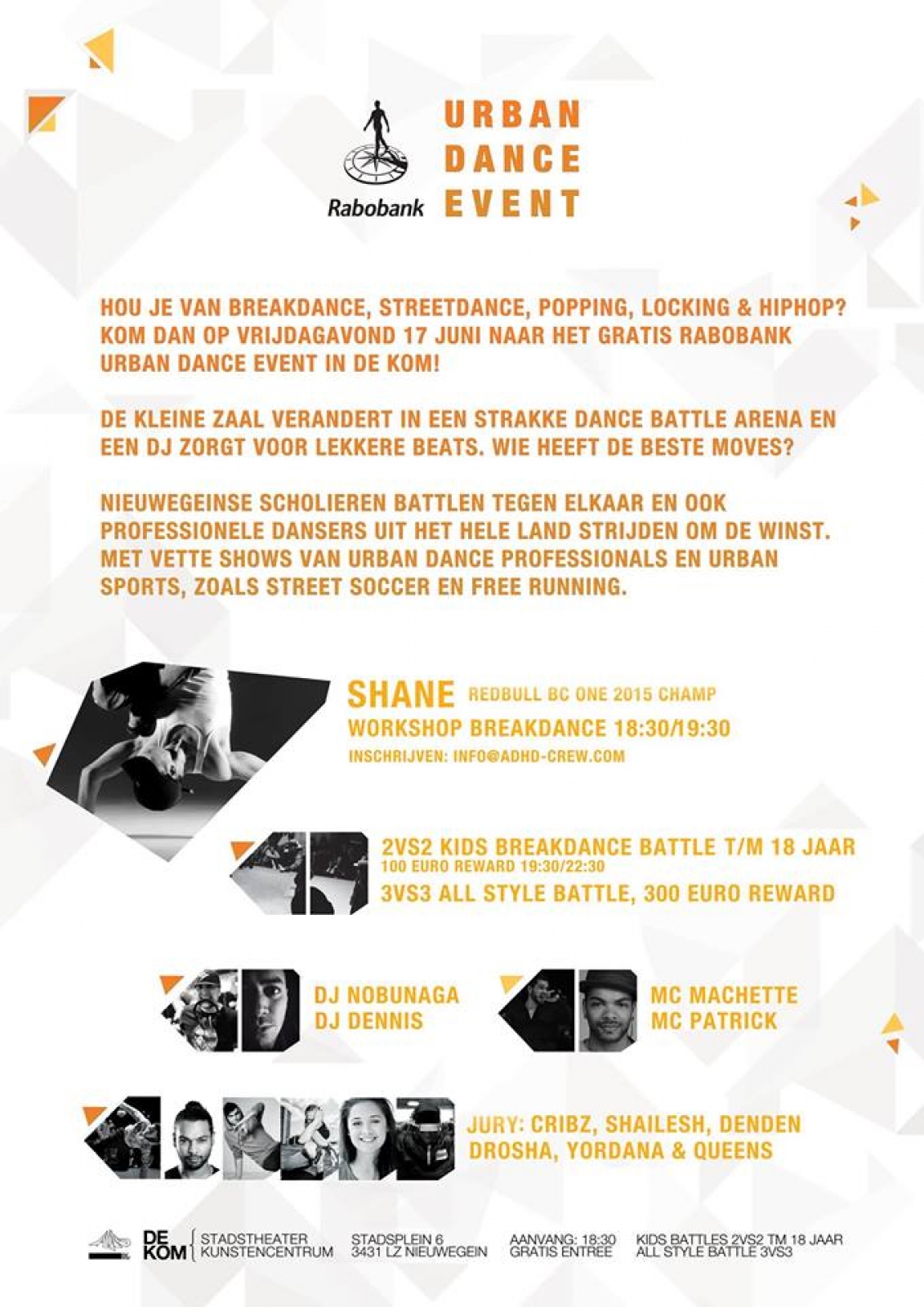 Rabobank Urban Dance Event poster