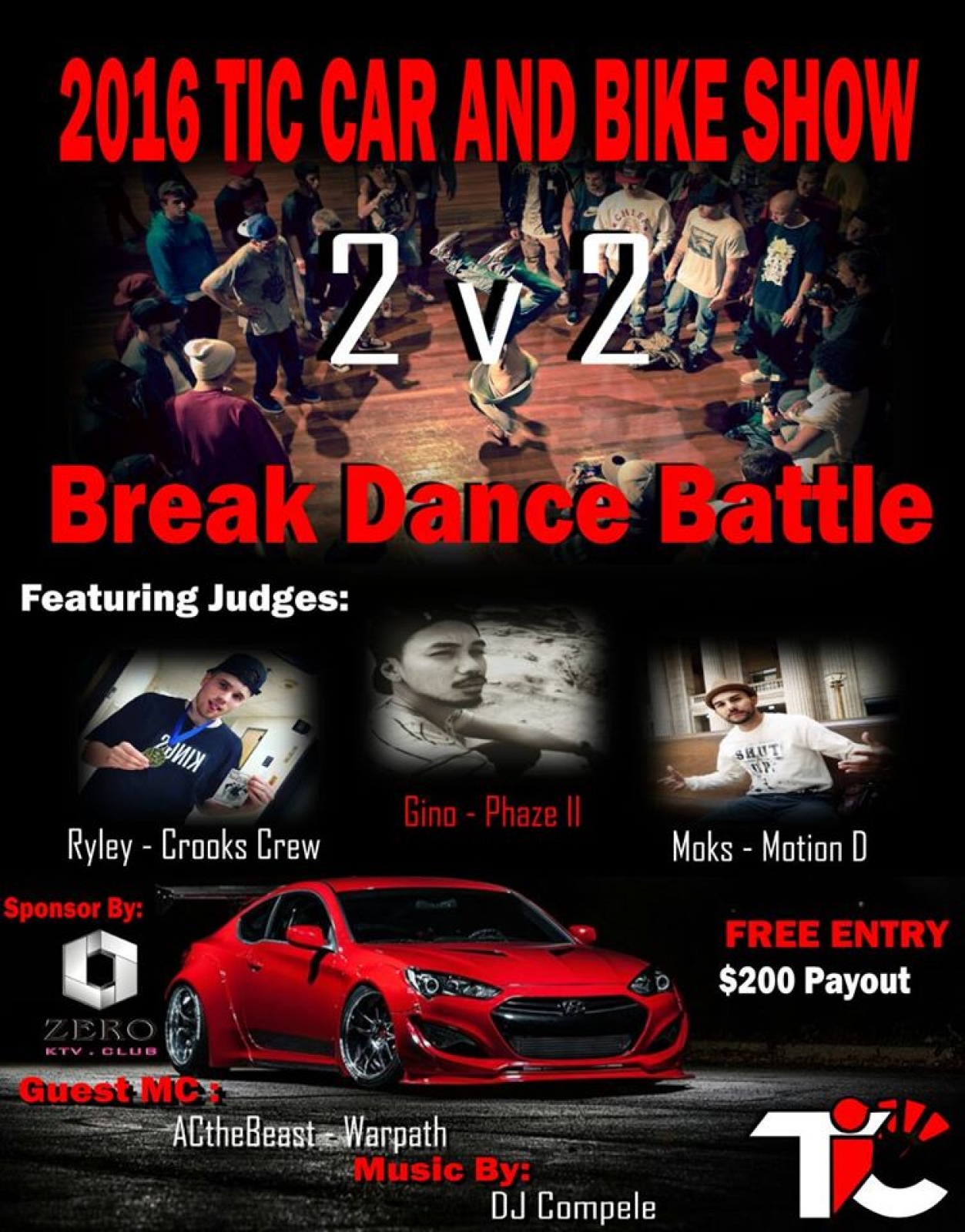 TIC Car Show And Breakdance Battle poster