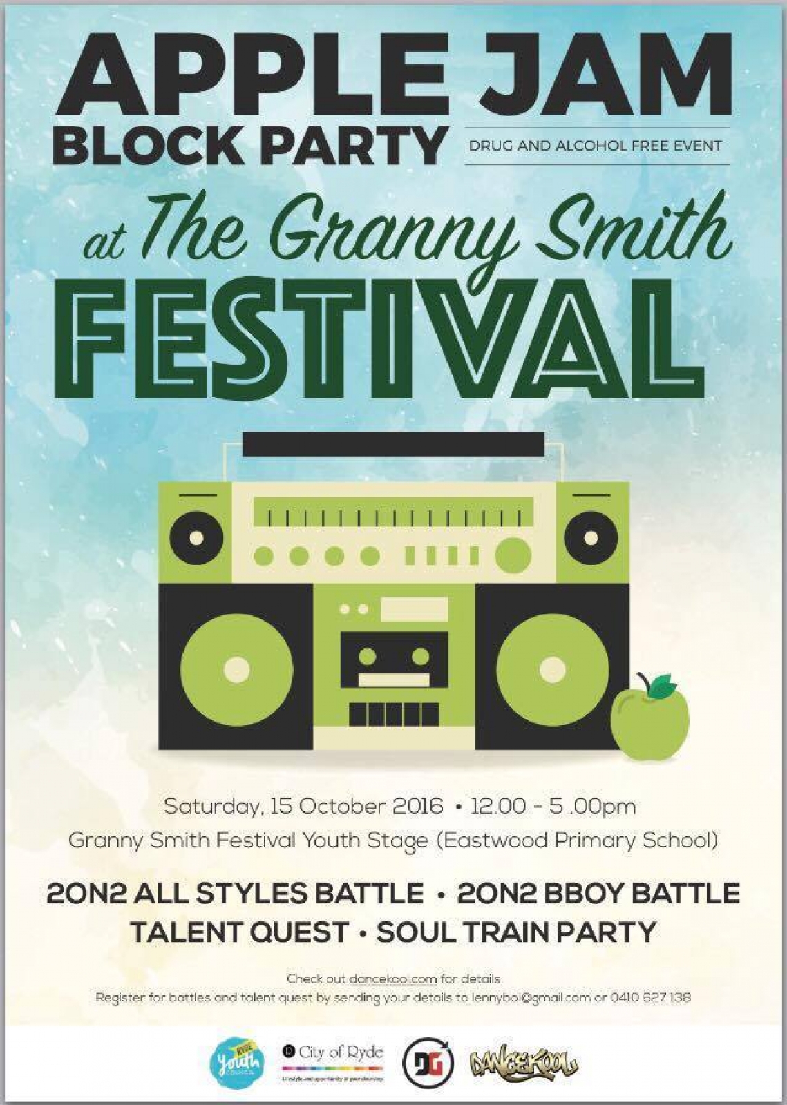 Granny Smith Festival Apple Jam Block Party poster