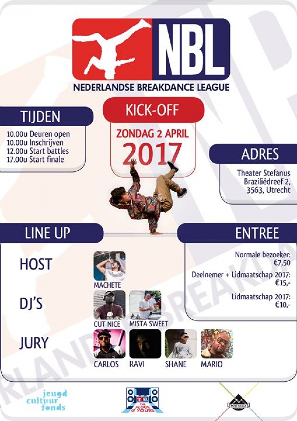 Nederlandse Breakdance League 2017 poster