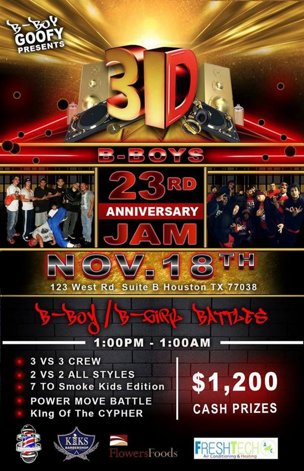 3D Bboys 23rd Anniversary Jam 2017 poster
