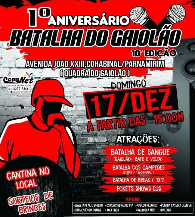 1° Aniversário Da Batalha Do Gaiolão 10 poster