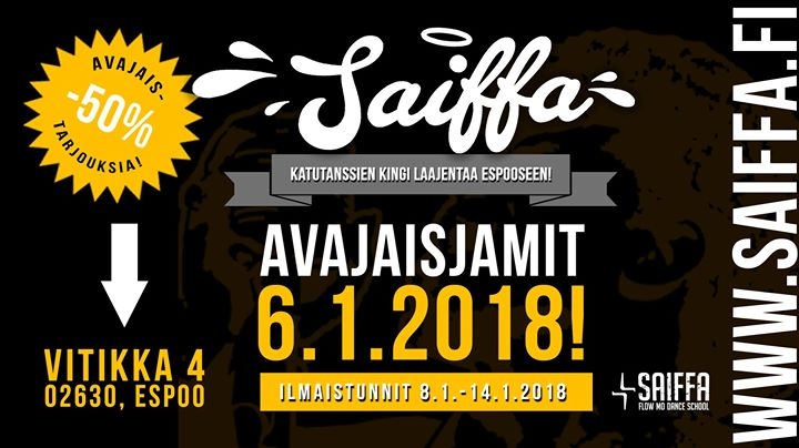 Saiffa Espoo Avajaisjamit 2018 poster