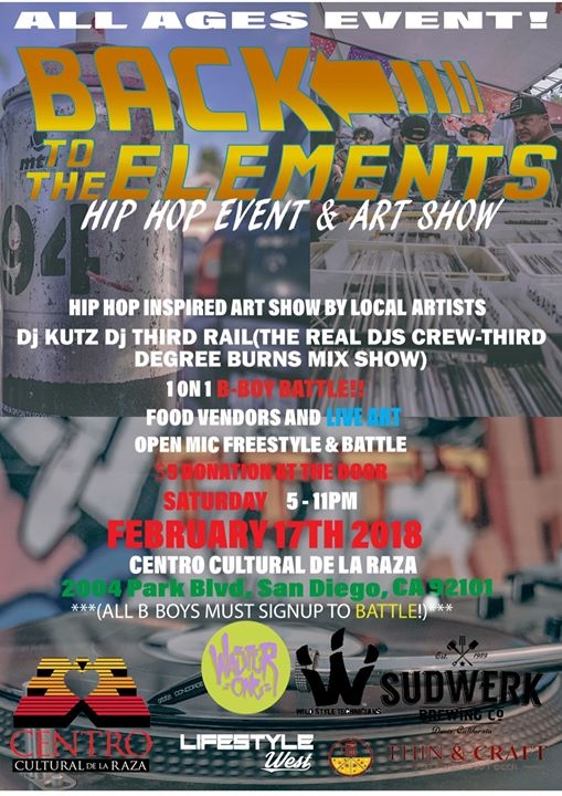 BACK To The ELEMENTS A Hip Hop Event & Art Show 2018 poster