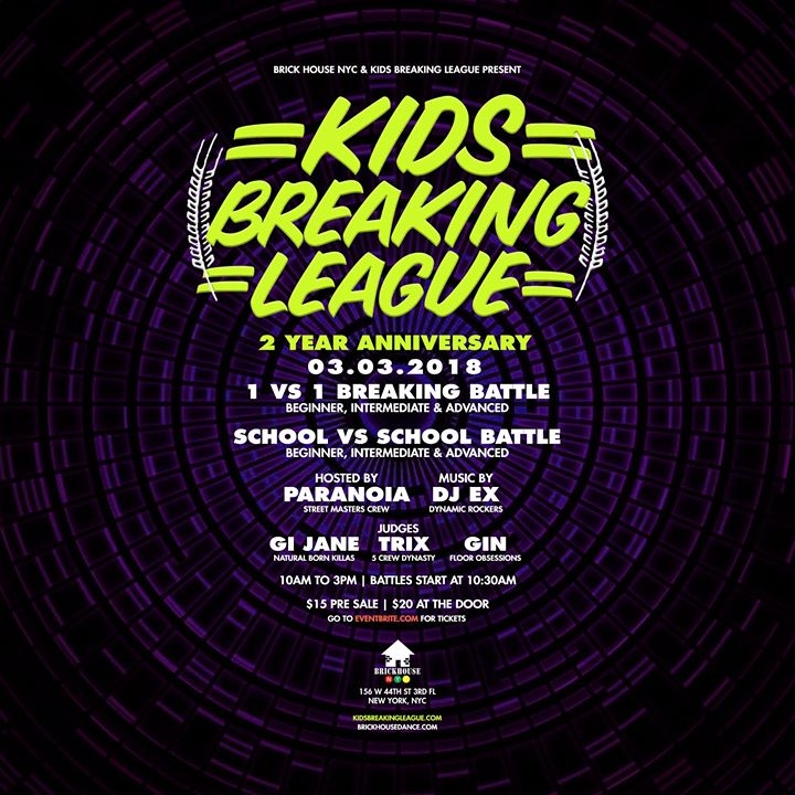 Kids Breaking League 2 Year Anniversary 2018 poster