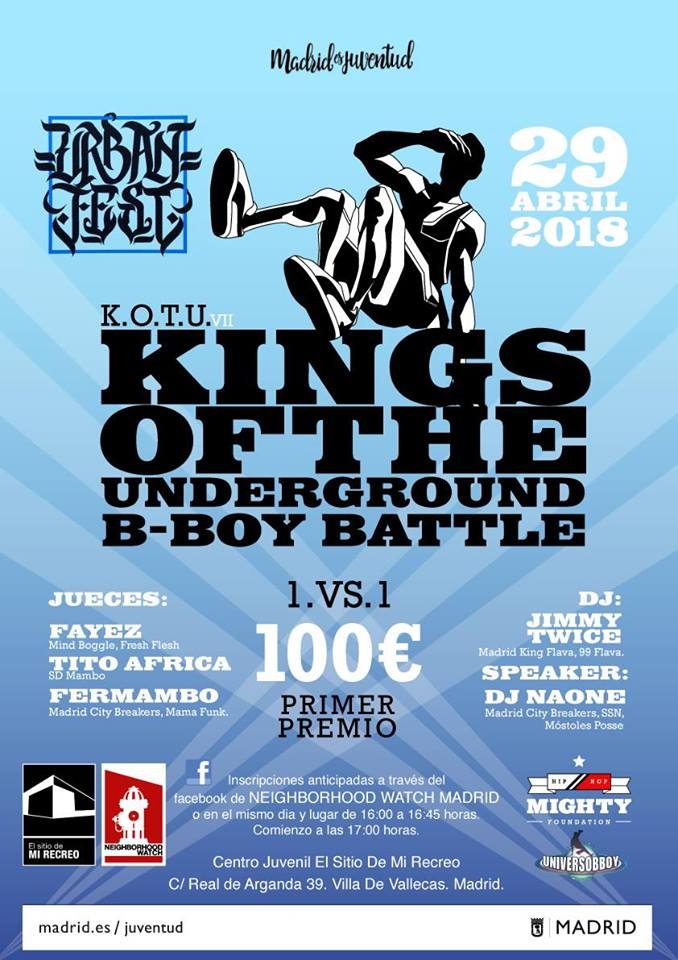 Kings Of The Underground BBoy Battle Urban Fest 2018 poster