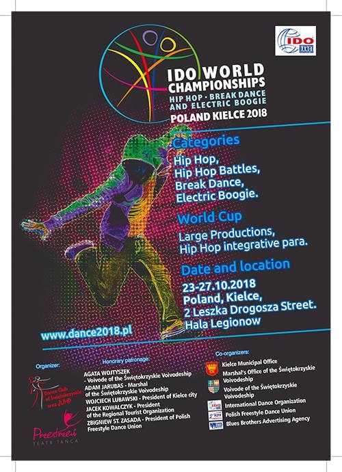 IDO World Hip Hop, Electric Boogie and Break Dance Championships 2018 poster