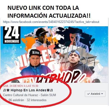 Hiphop en los Andes 2018 poster