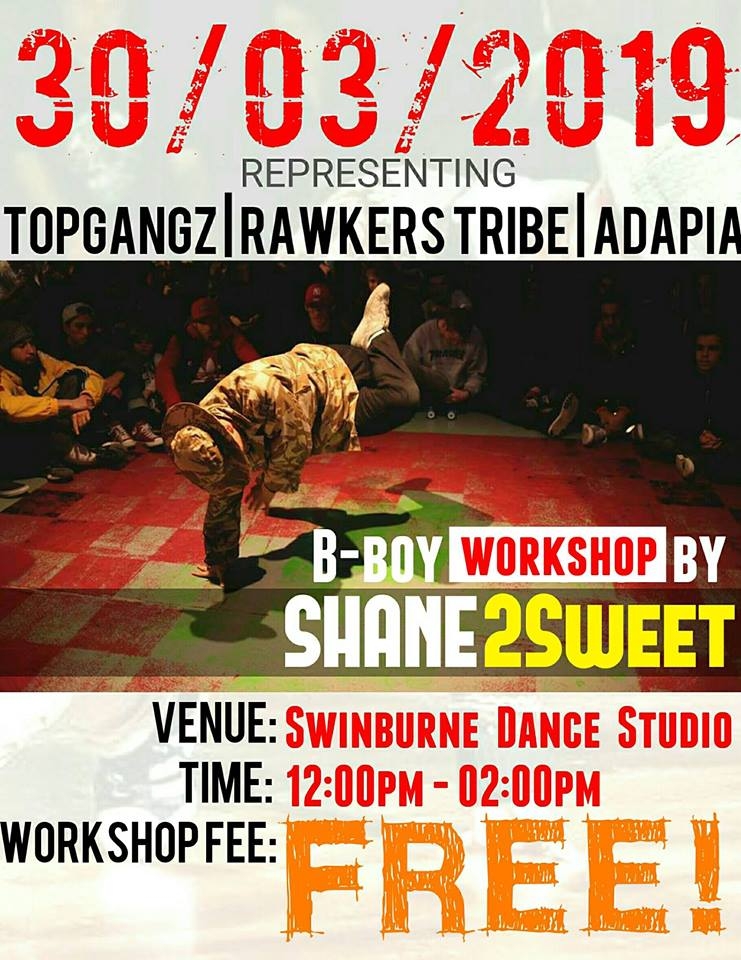 Bboy Workshop w/ Shane 2Sweet 2019 poster