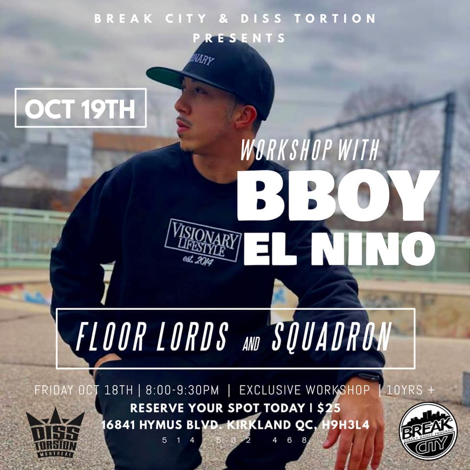 Bboy El Niño Workshop / Squadron & Floor Lordz 2019 poster